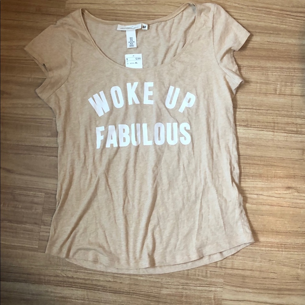 H&M Beige graphic T-shirt